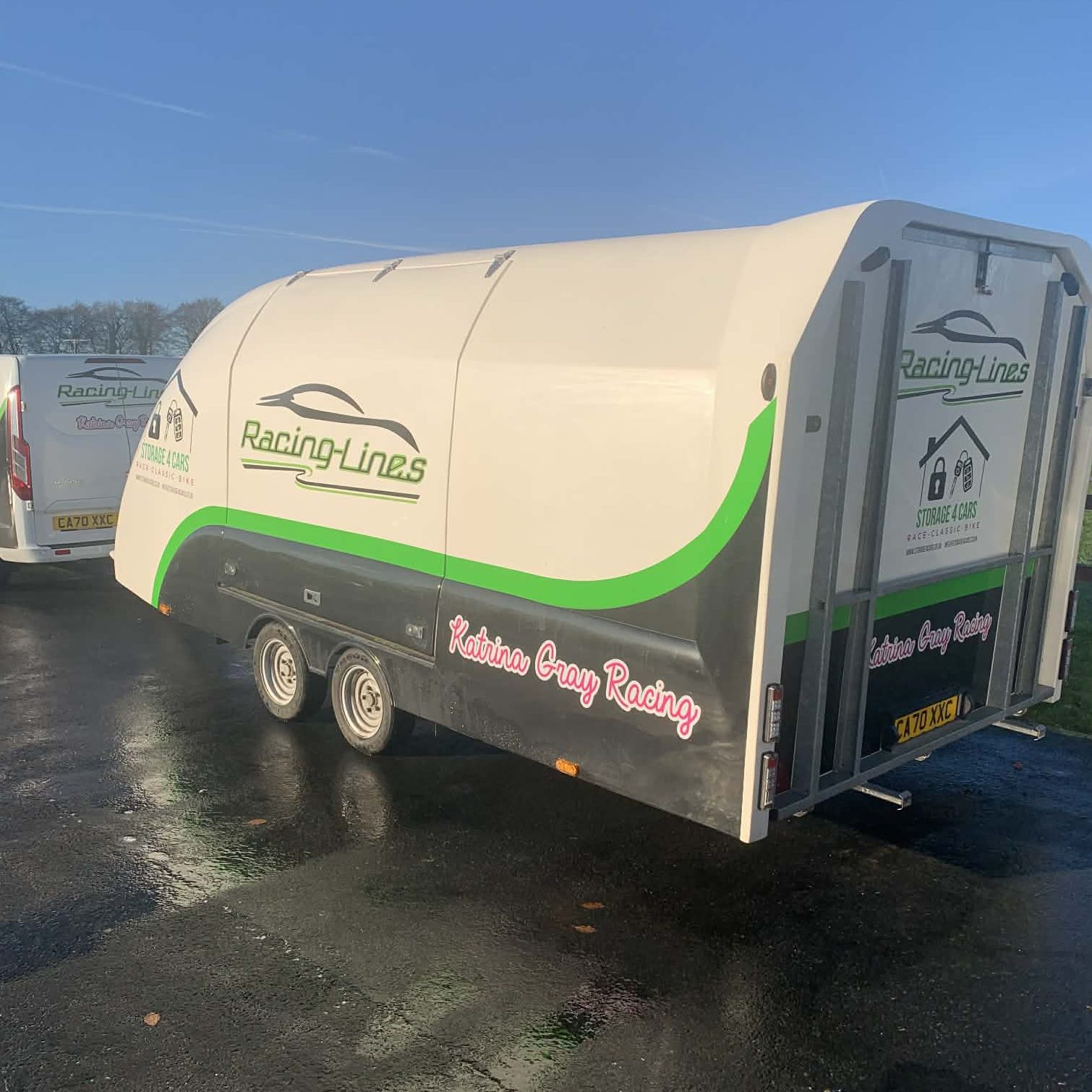 Covered car trailer available for hire at Storage 4 Cars