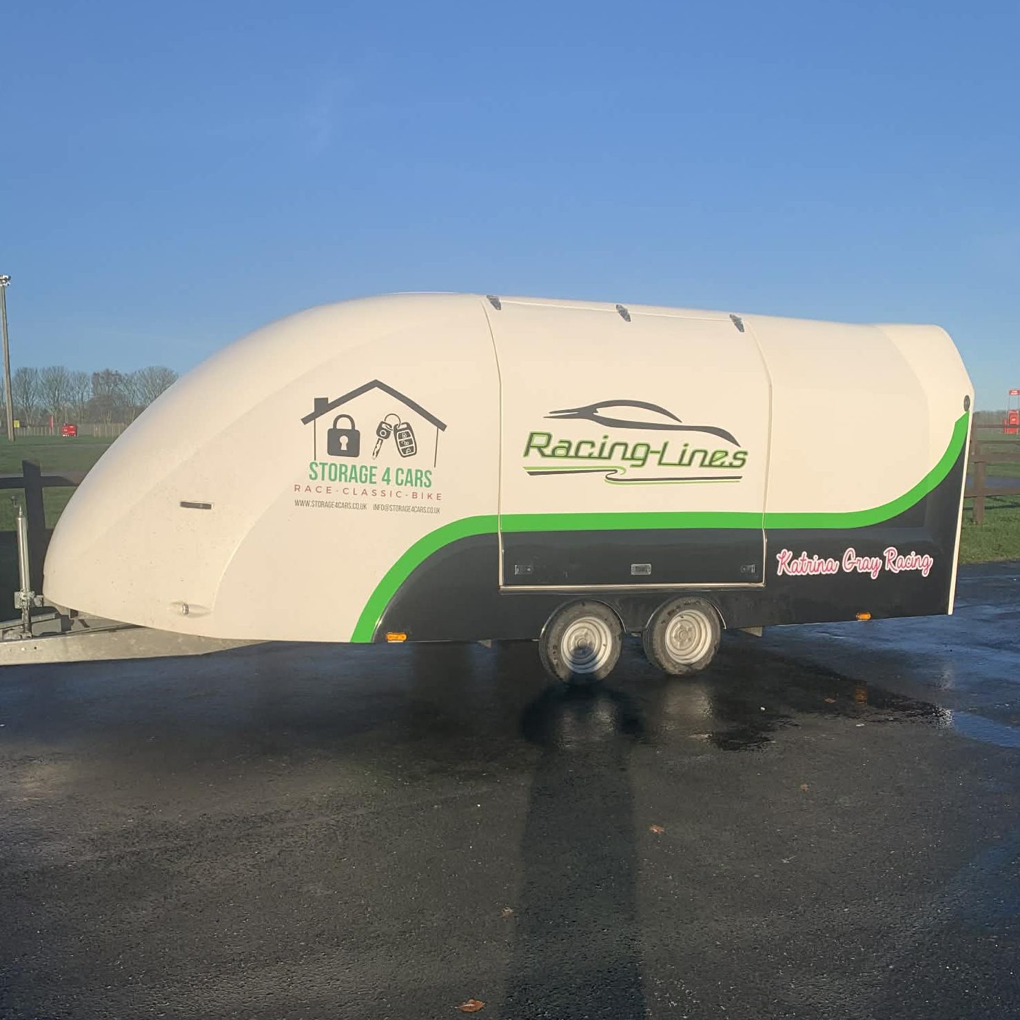 Car Trailer Side Profile Dual axle enclosed car trailer with high payload capacity